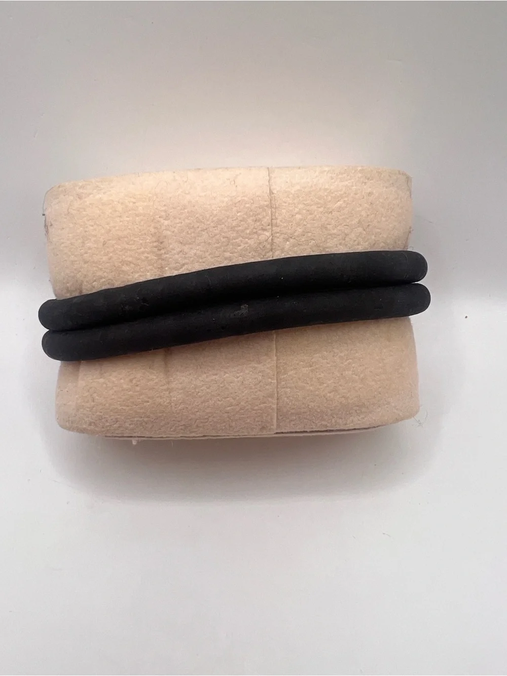 Black Double-Strand leather look cord Bracelet with Silver Accent